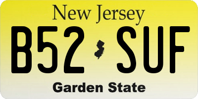 NJ license plate B52SUF