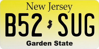NJ license plate B52SUG