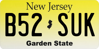 NJ license plate B52SUK