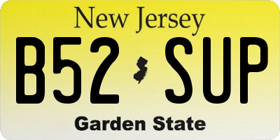 NJ license plate B52SUP