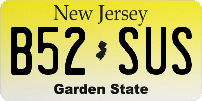 NJ license plate B52SUS