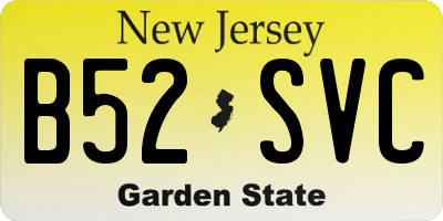 NJ license plate B52SVC