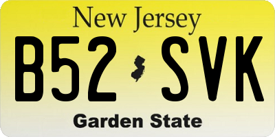 NJ license plate B52SVK