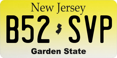 NJ license plate B52SVP
