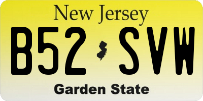 NJ license plate B52SVW