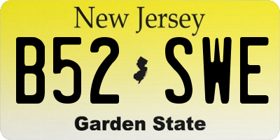 NJ license plate B52SWE