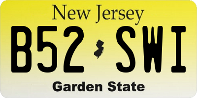 NJ license plate B52SWI