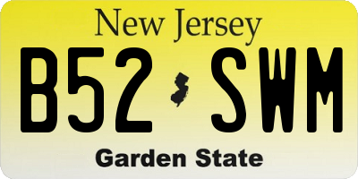 NJ license plate B52SWM