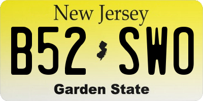 NJ license plate B52SWO