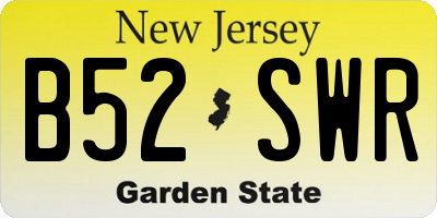 NJ license plate B52SWR