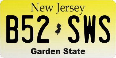NJ license plate B52SWS