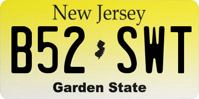 NJ license plate B52SWT