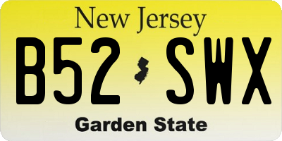 NJ license plate B52SWX
