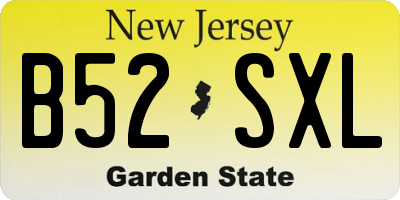 NJ license plate B52SXL