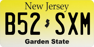 NJ license plate B52SXM