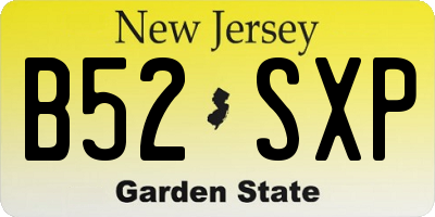 NJ license plate B52SXP