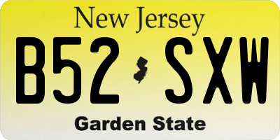 NJ license plate B52SXW