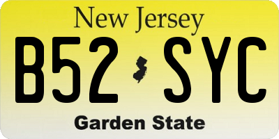 NJ license plate B52SYC