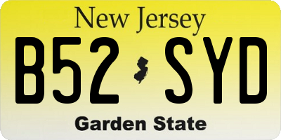 NJ license plate B52SYD