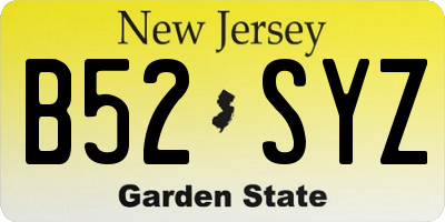 NJ license plate B52SYZ