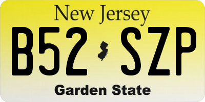 NJ license plate B52SZP