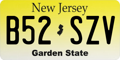 NJ license plate B52SZV