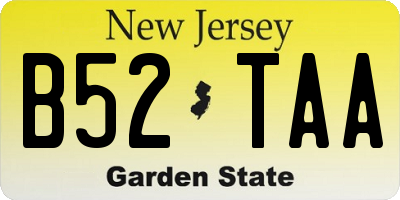 NJ license plate B52TAA