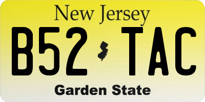 NJ license plate B52TAC