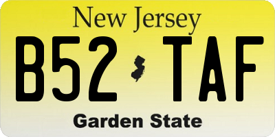 NJ license plate B52TAF