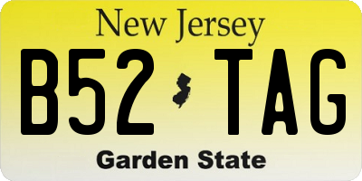 NJ license plate B52TAG