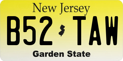 NJ license plate B52TAW