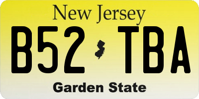 NJ license plate B52TBA