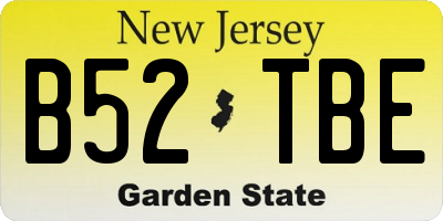 NJ license plate B52TBE
