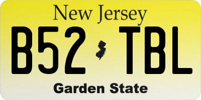NJ license plate B52TBL