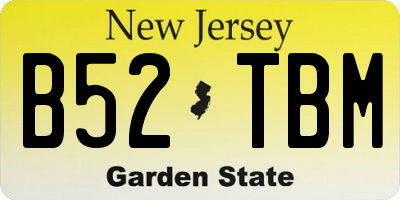 NJ license plate B52TBM