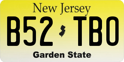 NJ license plate B52TBO