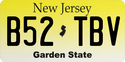 NJ license plate B52TBV