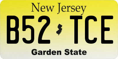 NJ license plate B52TCE