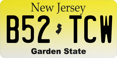 NJ license plate B52TCW