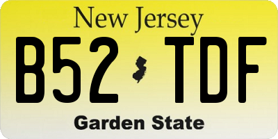 NJ license plate B52TDF