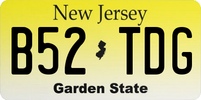 NJ license plate B52TDG