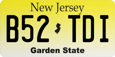 NJ license plate B52TDI