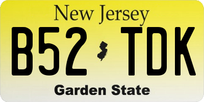 NJ license plate B52TDK