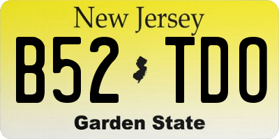 NJ license plate B52TDO