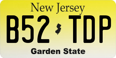 NJ license plate B52TDP