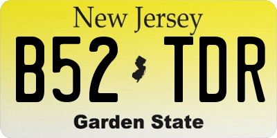 NJ license plate B52TDR