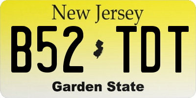 NJ license plate B52TDT