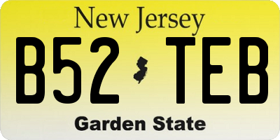 NJ license plate B52TEB
