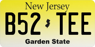 NJ license plate B52TEE