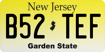 NJ license plate B52TEF